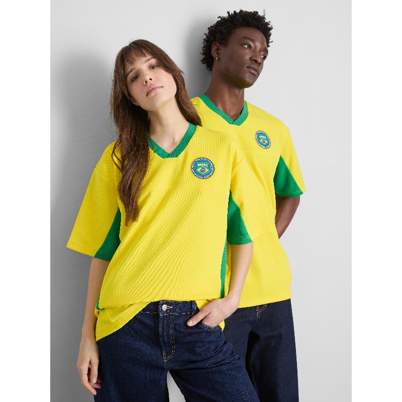 Street Fashion Brazil - Zomer Brazilië voetbaltenue, Y2K geelgroene accent