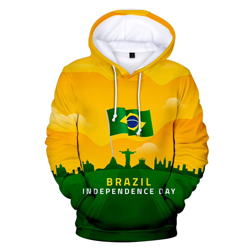 Street Fashion Brazil - Mode Brazilië Onafhankelijkheidsdag 3d Bedrukte Hoodie
