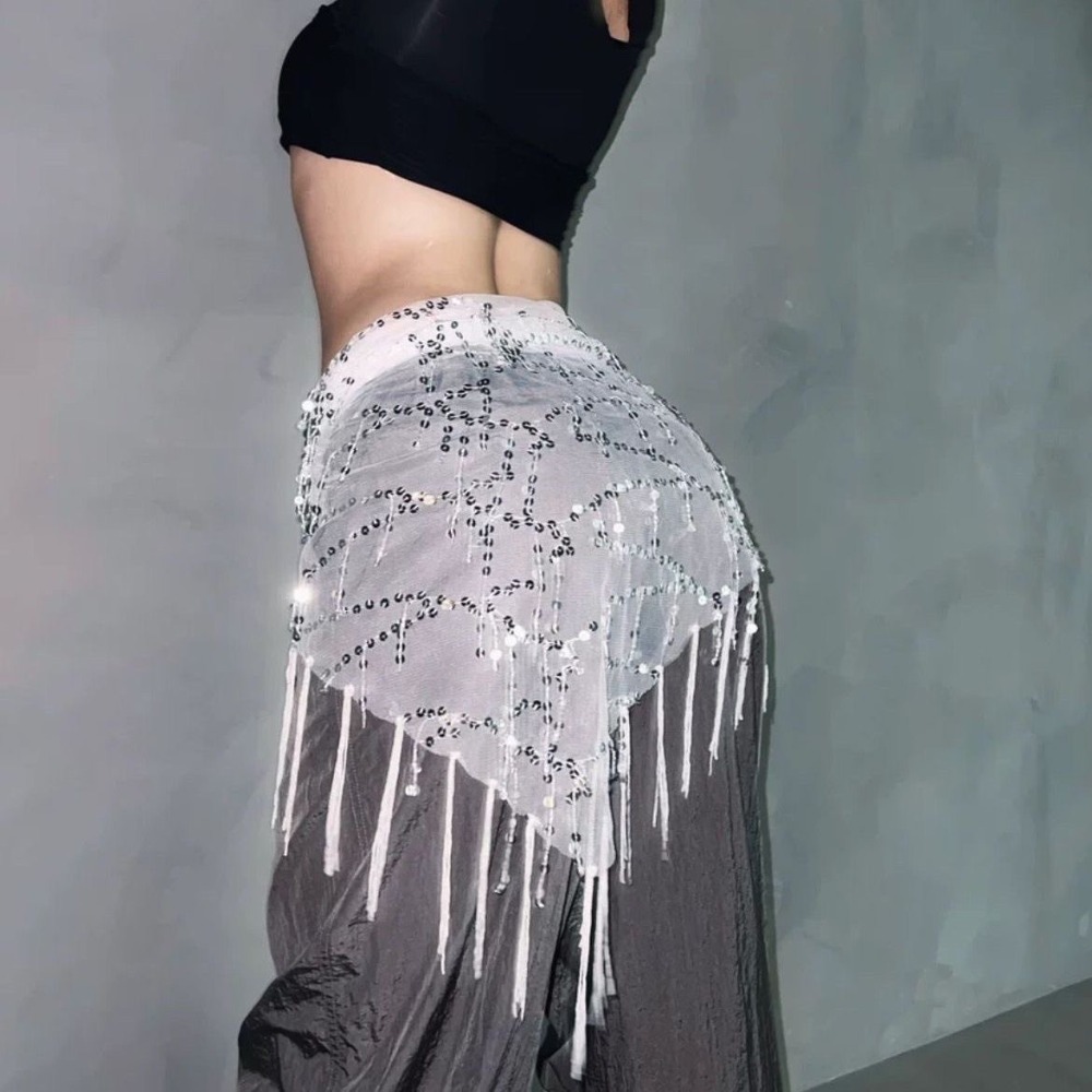 Street Fashion India - Mode Pailletten Buikdansriem Kwastjes Jazzdans Hippe