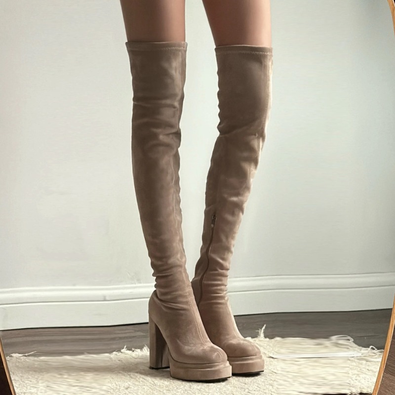 Street Fashion Lady - Nachtclubmode Dameshoge laarzen Sexy dikke hoge