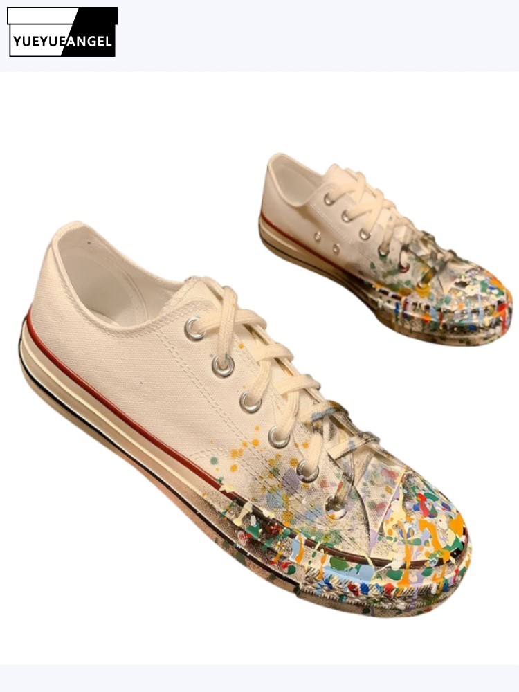 Street Fashion Lady - Dames lente nieuwe veterschoenen met geschilderde