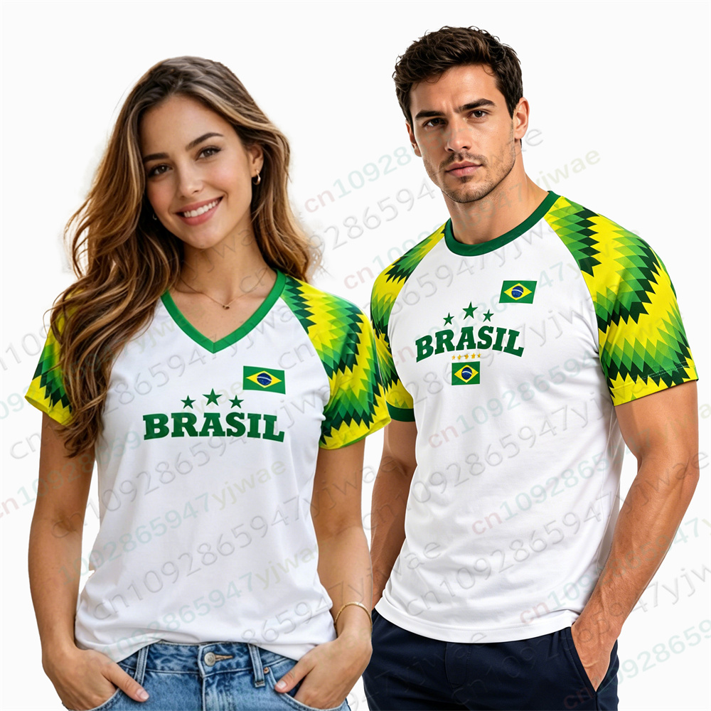 Street Fashion Brazil - 2026 Brazilië Voetbalshirt Geel Groen Ademend