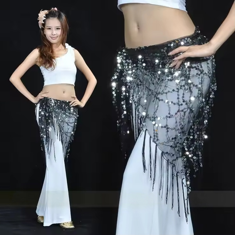 Street Fashion India - Mode Pailletten Buikdansriem Jazzdans Kwastjes Heupsjaal