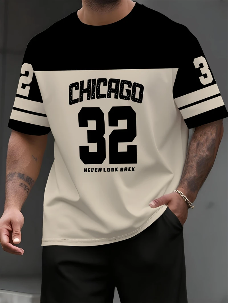 Street Fashion Chicago - Heren Chicago 32 nummerprint T-shirt Casual
