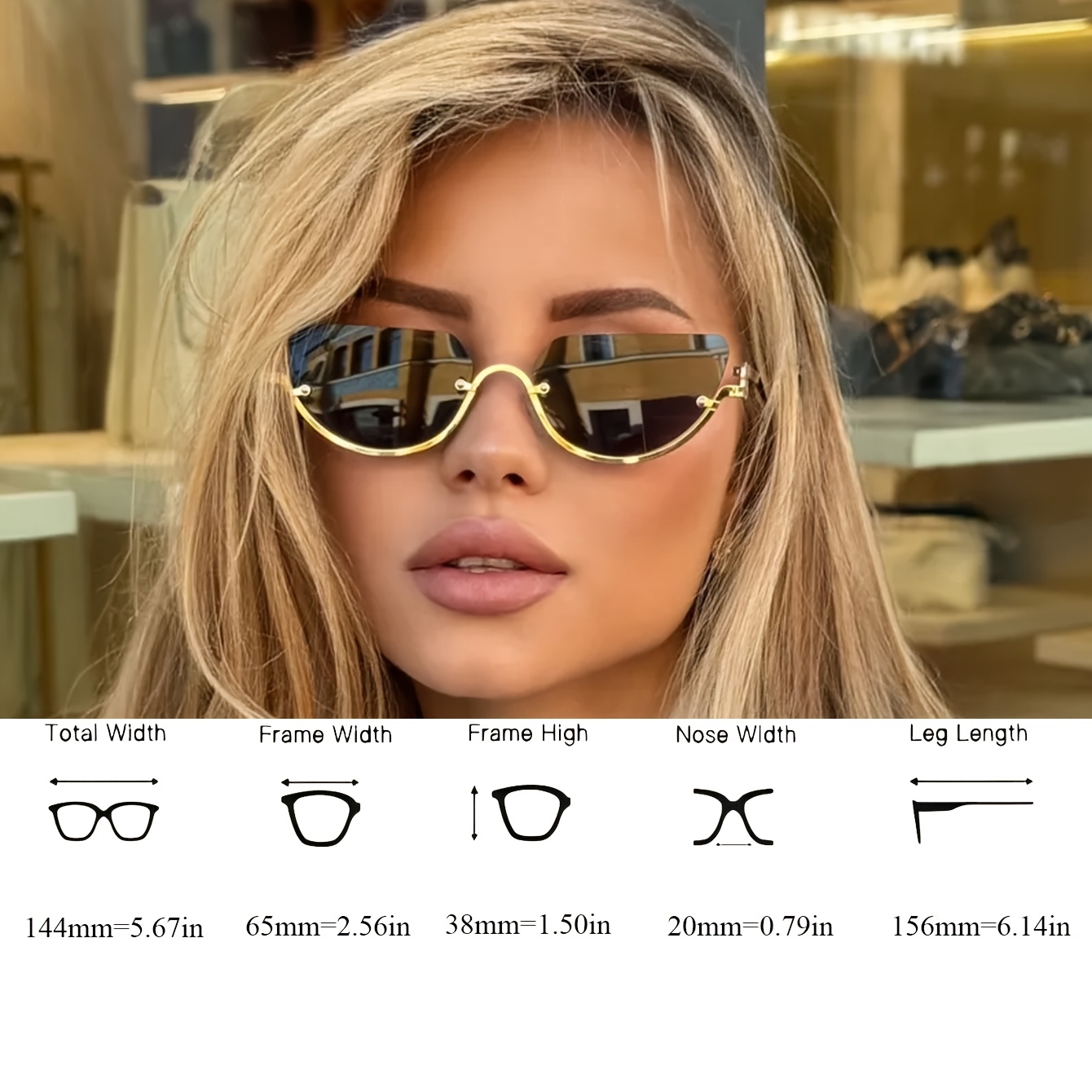 Retro Cat Eye-bril met halve r - Street Fashion Week recensie en prijs