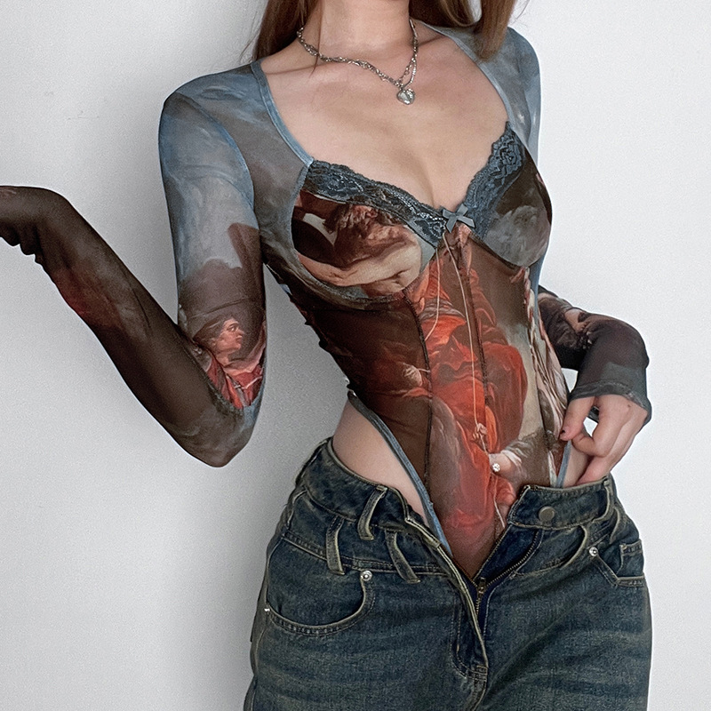 Mode sexy mesh kanten bodysuit - Street Fashion Greece recensie en prijs