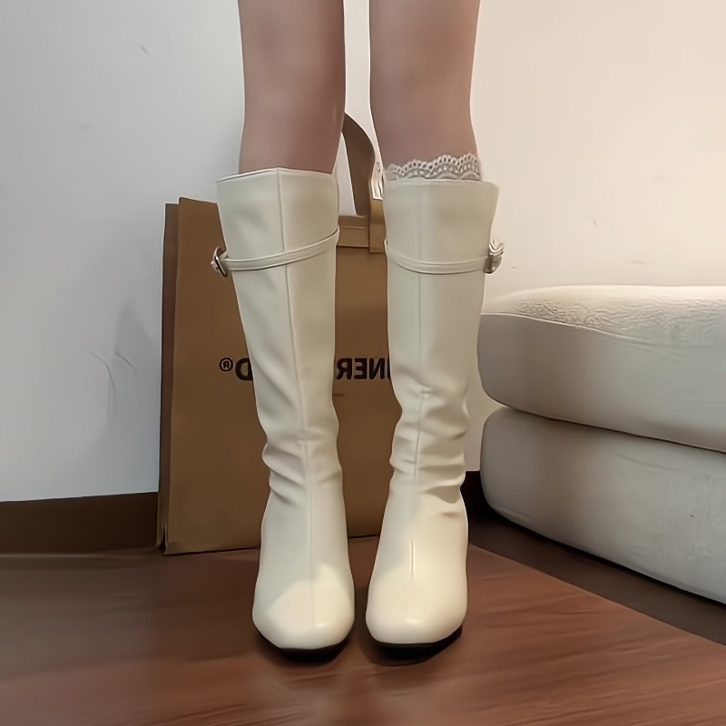 Vierkante teen dames kniehoge  - Street Fashion Lady recensie en prijs