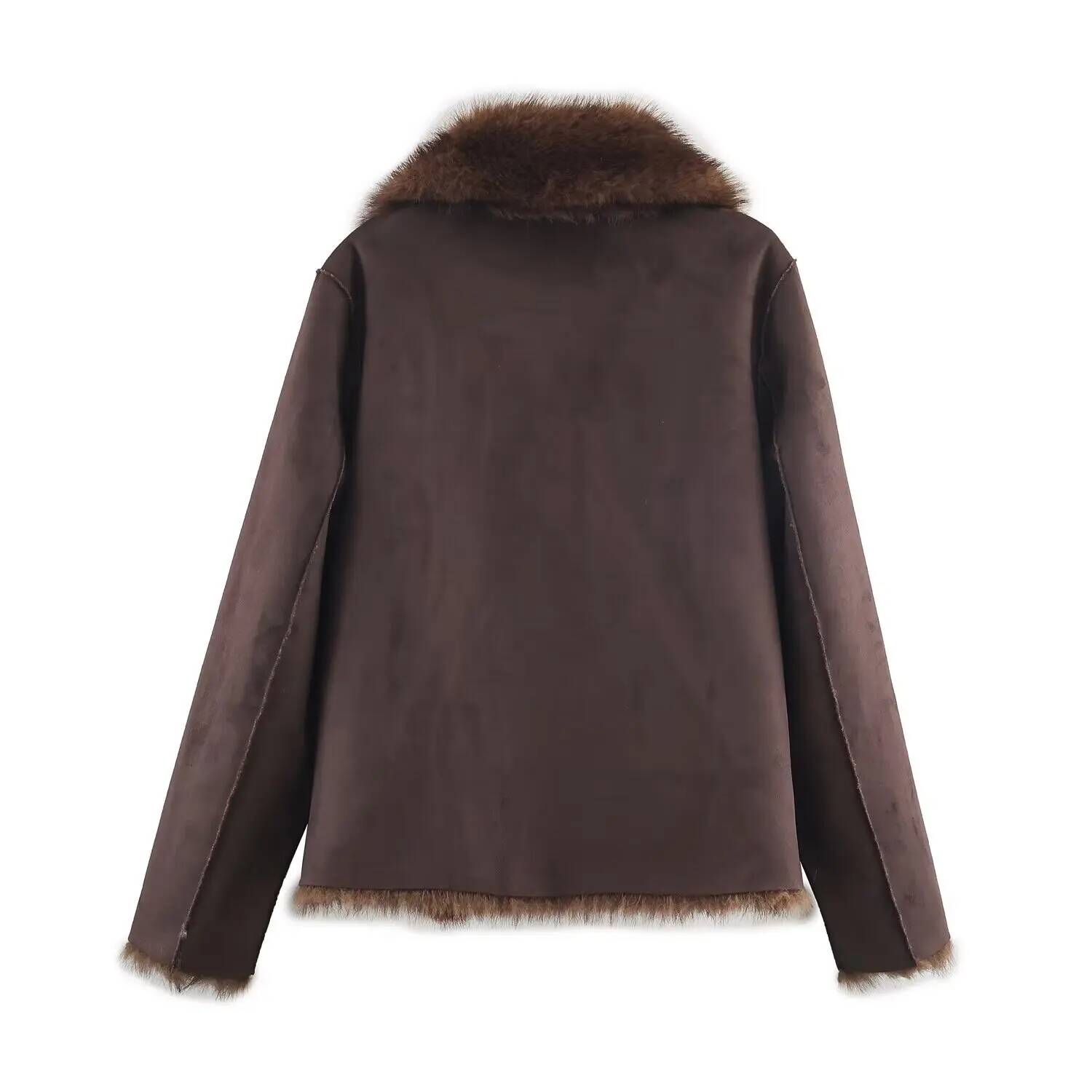 Dubbelzijdig jack met kunstbon - Street Fashion Taiwan recensie en prijs