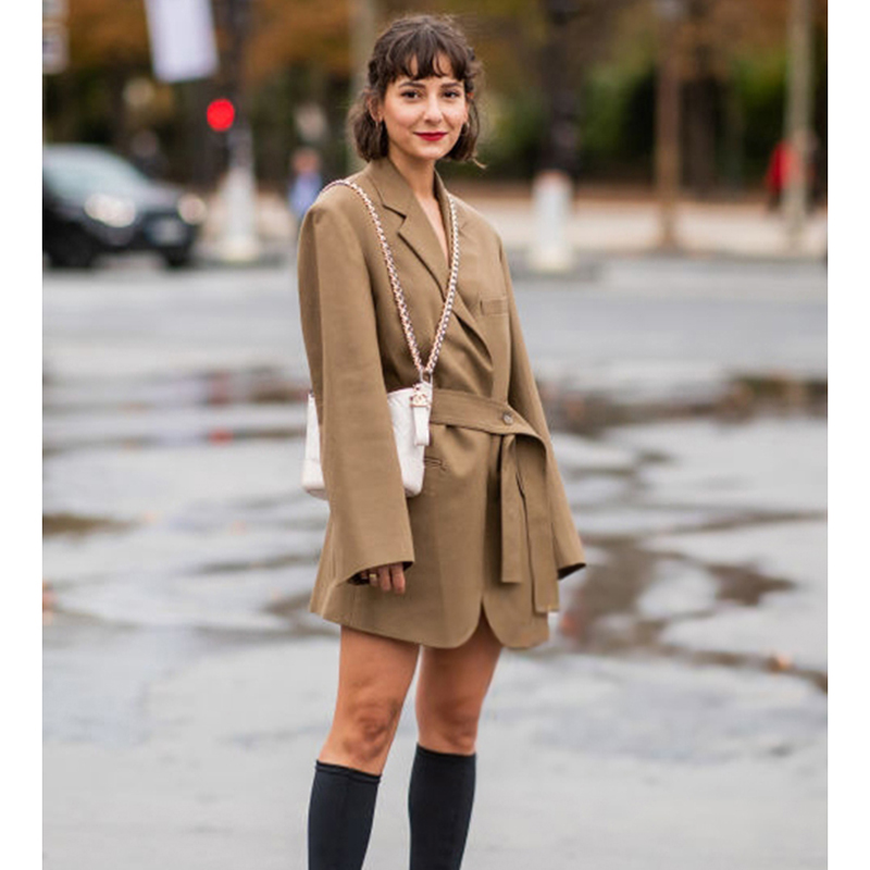 Chique kaki midi pakjurk Fashi - Street Fashion Week recensie en prijs