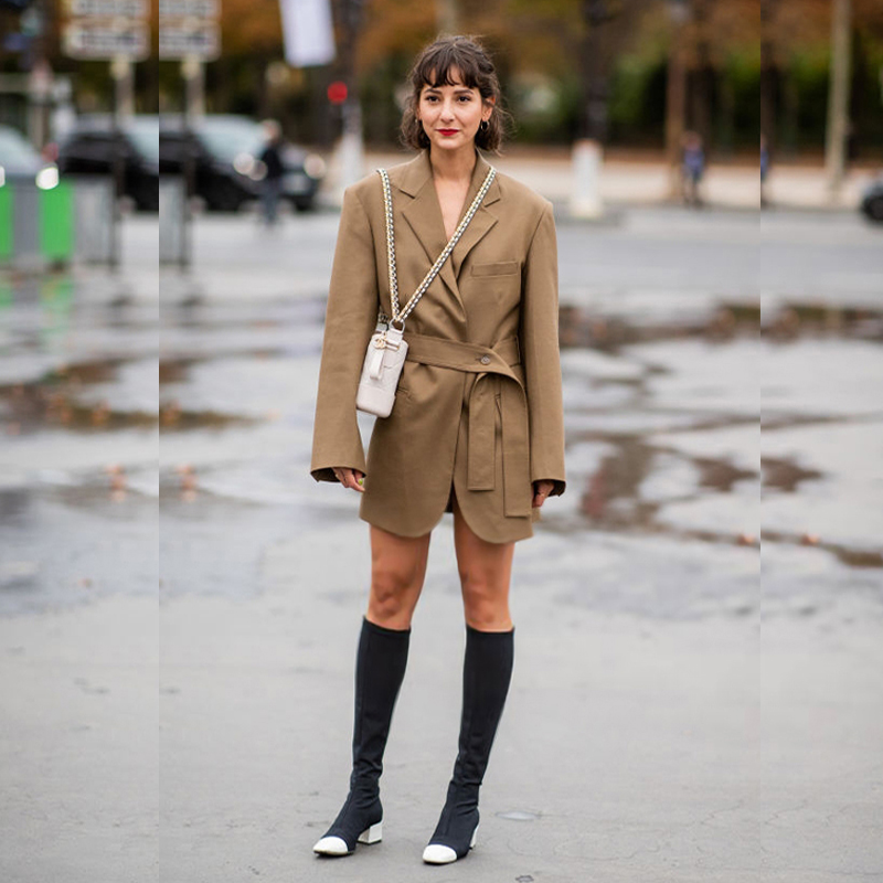 Chique kaki midi pakjurk Fashi - Street Fashion Week recensie en prijs