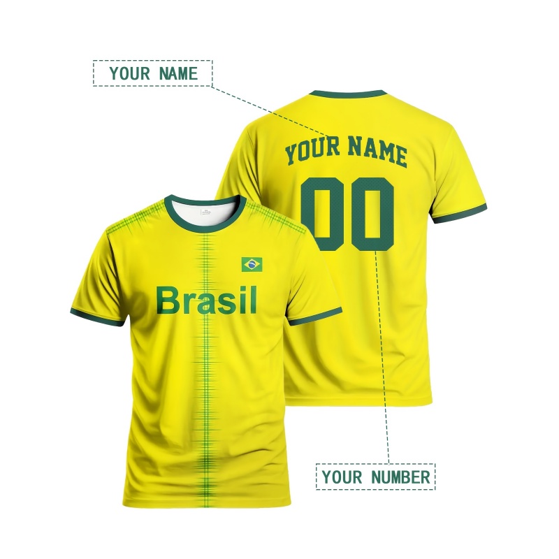 3D-geprint Brazilië sport-T-sh - Street Fashion Brazil recensie en prijs