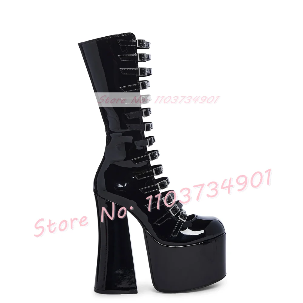 Zwart Platform Strappy Mid Kui - Street Fashion Lady recensie en prijs